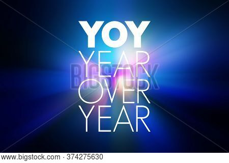 Yoy - Year Over Year Acronym, Business Concept Background