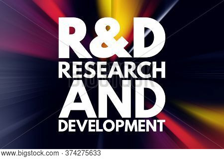 R&d - Research And Development Acronym, Business Concept Background