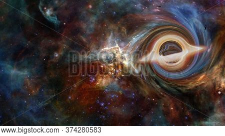 Supermassive Black Hole. Elements Of This Image Furnished By Nasa.