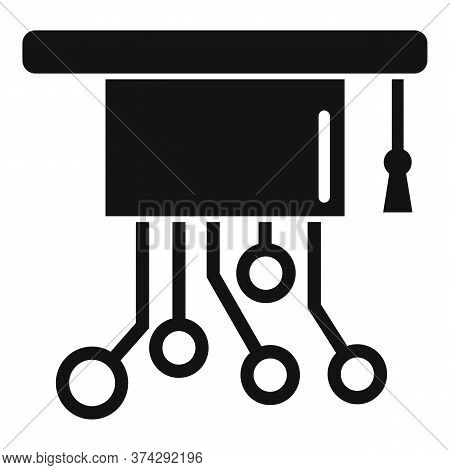 Graduated Machine Learning Hat Icon. Simple Illustration Of Graduated Machine Learning Hat Vector Ic