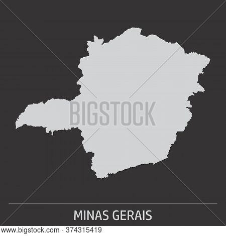 The Minas Gerais State Map Icon On Dark Background