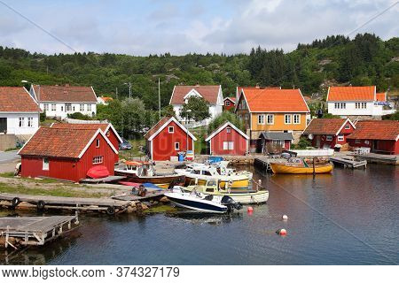 Norway - Skjernoya Island In The Region Sorlandet. Small Fishing Harbour - Farestad.