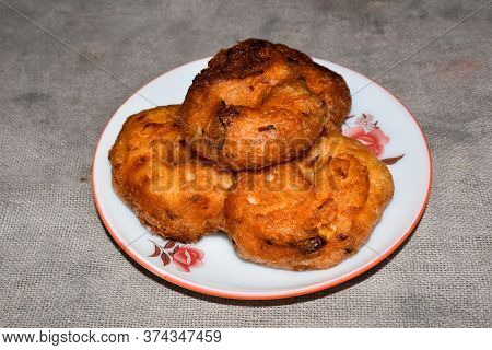 South Indian Cuisine Medu Vadai Or Vada. Very Popular South Indian Snack. Selective Focus Applied.