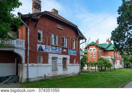 Poti, Georgia - 16, June 2020: Beautiful City Of Poti, Brick German House