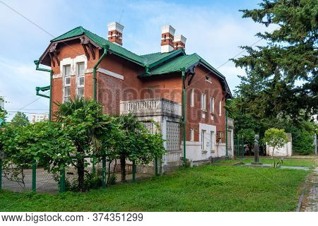Poti, Georgia - 16, June 2020: Beautiful City Of Poti, Brick German House