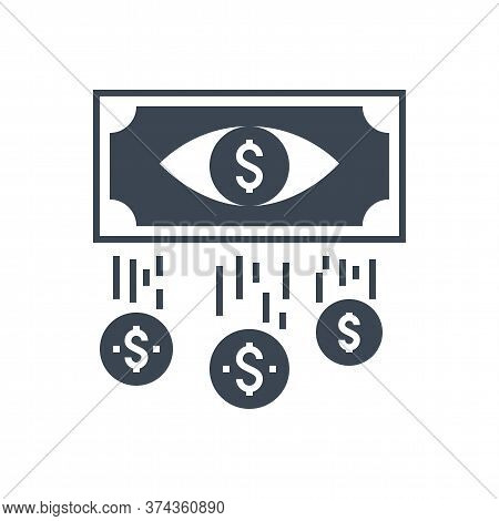 Cost Per Impression Related Vector Glyph Icon. Isolated On White Background. Vector Illustration.