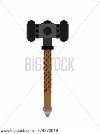 War Hammer Isolated. Battle Gnome Weapon. Vector Illustration
