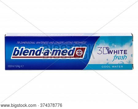 Bucharest, Romania - May 22, 2015. Blend-a-med Toothpaste, 3d White Fresh, Cool Water Made By Procte
