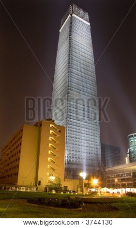 Guomao velký mrakodrap Beijing Čína Night