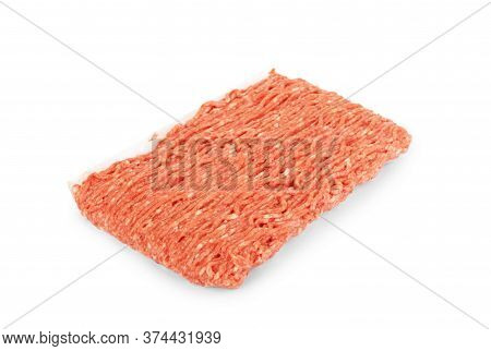 Minced Meat, Pork, Beef, Forcemeat, Clipping Path, Isolated On White Background, Full Depth Of Field