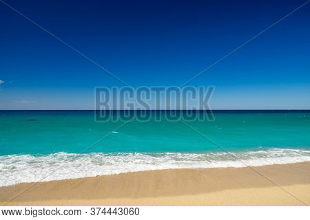 Avali beach in Lefkada Greece at sunset