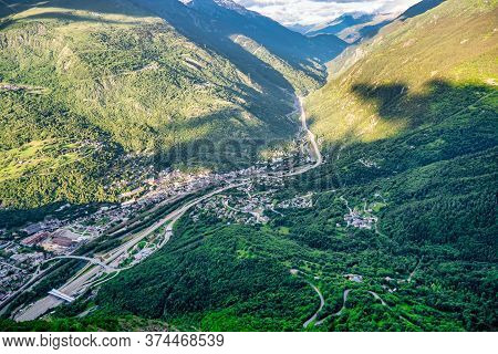 A View Of Valley De La Maurienne, French Alps Mountains