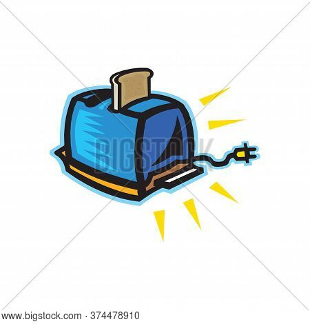 Toaster And Bread Vector Illustration Isolated On A White Background
