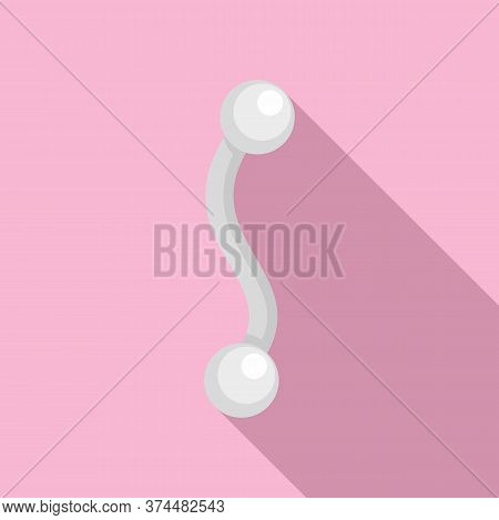 Tongue Piercing Icon. Flat Illustration Of Tongue Piercing Vector Icon For Web Design
