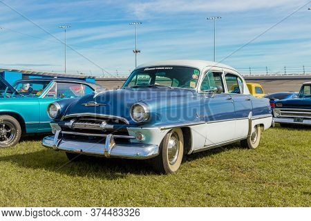 Daytona, Florida / United States - November 24, 2018: 1954 Plymouth Savoy Hydrive At The Fall 2018 D