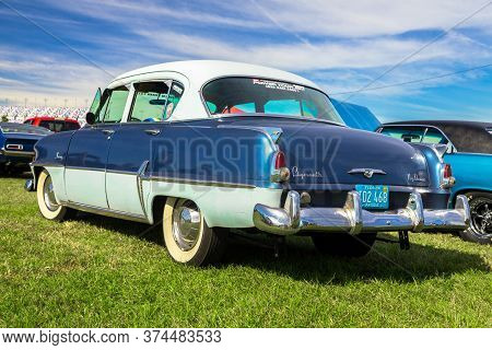 Daytona, Florida / United States - November 24, 2018: 1954 Plymouth Savoy Hydrive At The Fall 2018 D