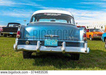 Daytona, Florida / United States - November 24, 2018: 1954 Plymouth Savoy Hydrive At The Fall 2018 D