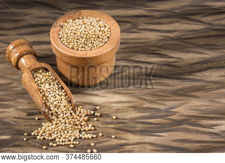 The Yellow Mustard Or Also Called White Mustard, Are The Whole Seeds Of Brasica Alba Coming From The