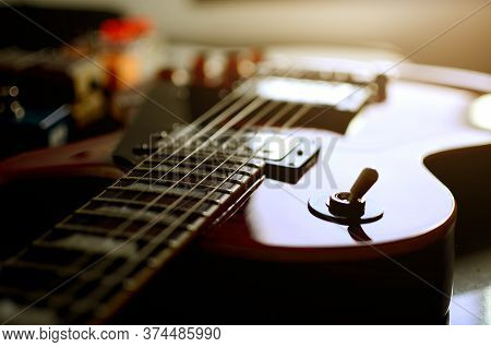 Electric Guitar And Effect, Electric Guitar,used To Play Music And Notes, For Sing A Song, Macro Abs