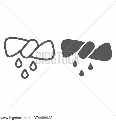 Squeeze Line And Glyph Icon, Laundry And Wash, Compress The Clothes Sign, Vector Graphics, A Linear 