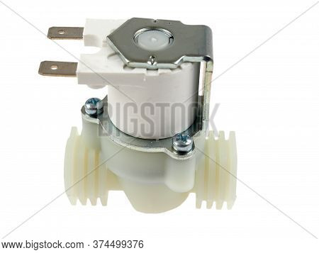 Directly Actuated Pneumatic Valve 24v Dc, Isolated On White