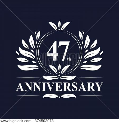 47 Years Anniversary Logo, Luxurious 47th Anniversary Design Celebration.