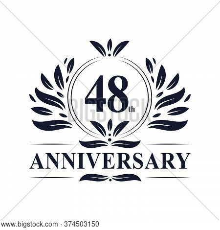 48th Anniversary Celebration, Luxurious 48 Years Anniversary Logo Design.