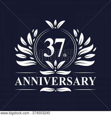 37 Years Anniversary Logo, Luxurious 37th Anniversary Design Celebration.