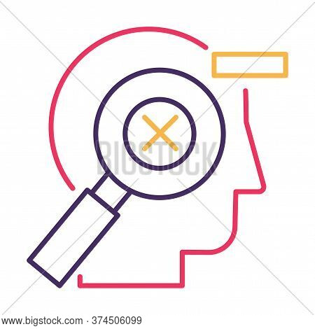 Mistakes Correction, Error Management Linear Vector Pictogram