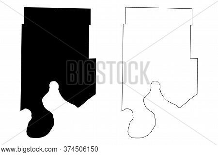 Vanderburgh County, Indiana (u.s. County, United States Of America, Usa, U.s., Us) Map Vector Illust