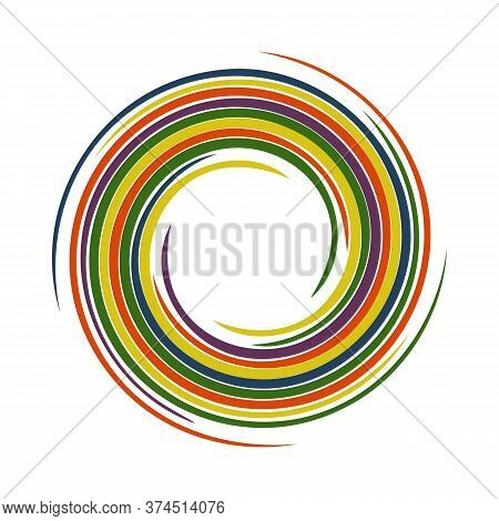 Vector Swirling Backdrop. Spiral Liquid Varicoloured Surface.