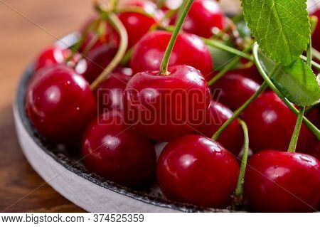 New Harvest Of Red Ripe Juicy Sour Cherry Or Kriek Berry