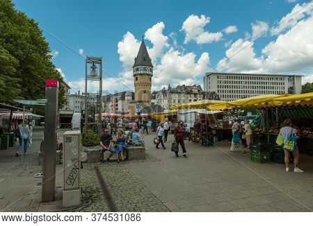 Bockenheim Markt, A Weekly Farmers Market On The Bockenheimer Warte With Fruit And Vegetable Stalls,