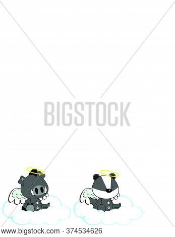 Cute Kawaii Baby Animals Cherub Angel Cartoon Collection In Vector Format