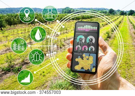 Smart Farming Digital Technology Agriculture App At Farm
