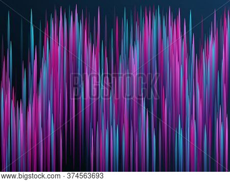 Glowing Lines Falling Abstract Big Data Concept Tech Vector Background. Digital Blue Pink Neon Lines