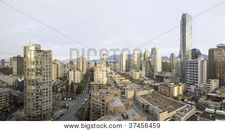 Vancouver Bc Downtown tidligt om morgenen Panorama