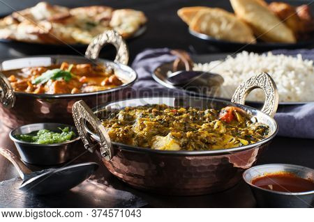 indain saag paneer curry in bowl