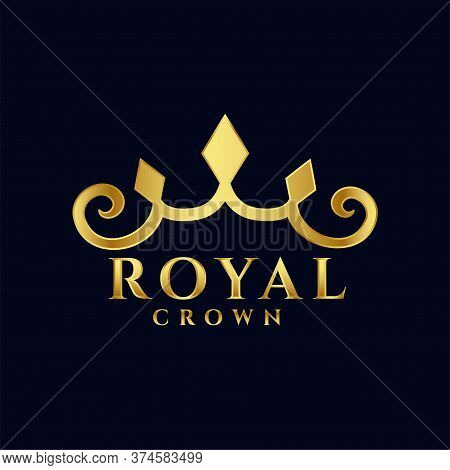 Royal Crown Logo Concept Premium Icon Design