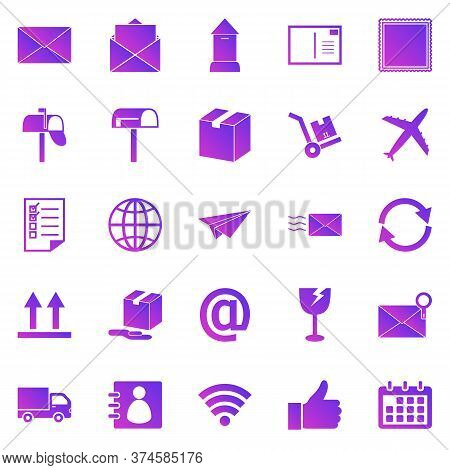 Post Gradient Icons On White Background, Stock Vector