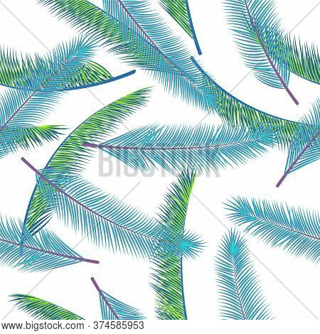 Exotic Feather Plumelet Vector Seamless Ornament. Modern Background. Ethnic Aztec Feather Plumelet F