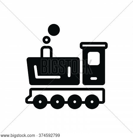 Black Solid Icon For Steam-engine Steam Engine Vintage Train Transportation