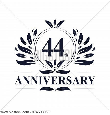 44th Anniversary Celebration, Luxurious 44 Years Anniversary Logo Design.