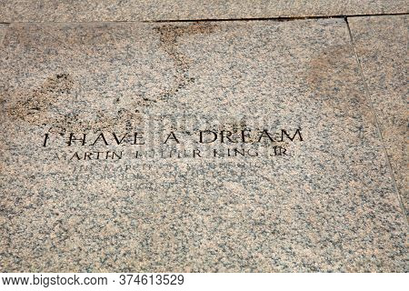 Washington D.c., Usa - May 02, 2019: Inscription At The Lincoln Memorial, 'i Have A Dream'. It Marks