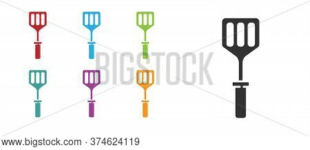 Black Spatula Icon Isolated On White Background. Kitchen Spatula Icon. Bbq Spatula Sign. Barbecue An