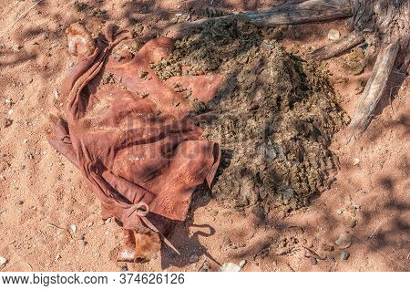 An Animal Hide With Cattle Dung Used To Plaster Huts At A Himba Village Near Epupa
