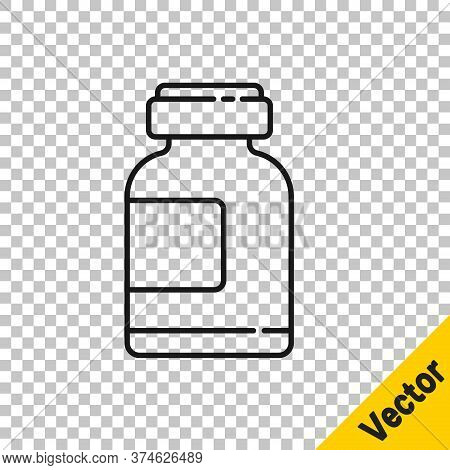 Black Line Sports Nutrition Bodybuilding Proteine Power Drink And Food Icon Isolated On Transparent 