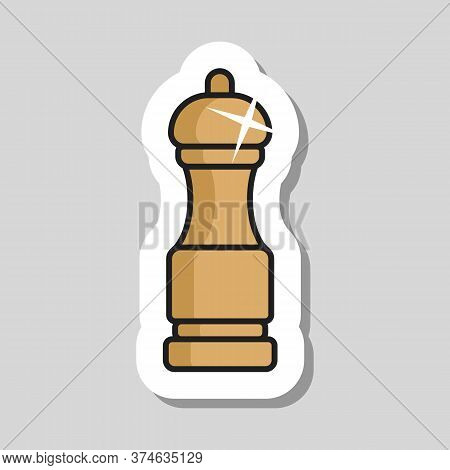 Pepper Mill Grinder Vector Icon. Kitchen Appliance. Graph Symbol For Cooking Web Site Design, Logo, 