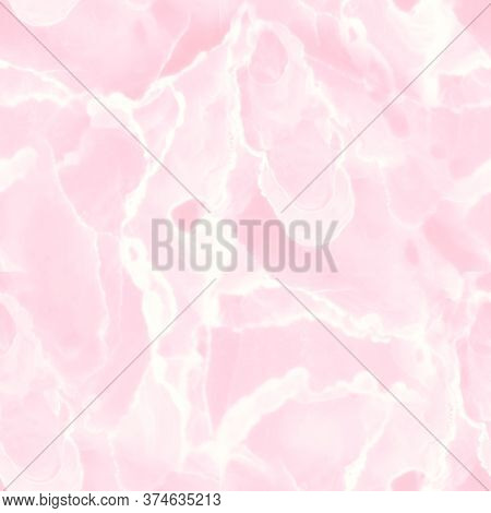 Seamless Alcohol Ink Pattern. Alcohol  Ink Texture. Beige Tones Marbled Effect. Gentle Pink Stone Ma