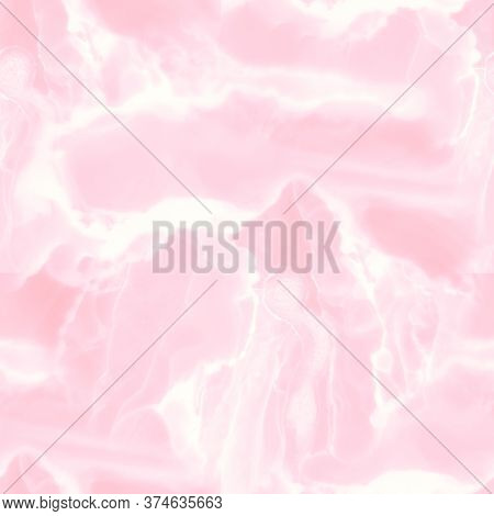 Seamless Alcohol Ink Pattern. Alcohol  Ink Texture. Pink, Vanilla Wet Washed Print. White, Pink Marb
